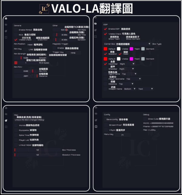 [絲滑外部]Valorant特戰英豪-LA外部外掛 | 透視 自瞄 過直播 解鎖皮膚 戰局資訊表 Lineup助手